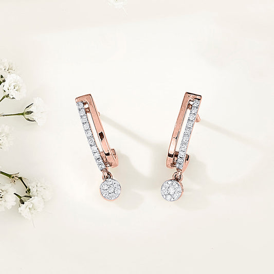 Dangleva Halo Diamond & Gold Hoops & Huggies Earrings for Women