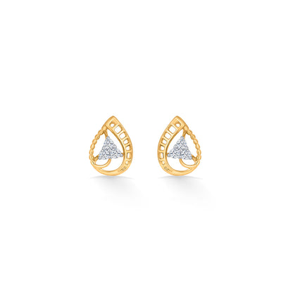 Teara Shine Diamond & Gold Stud Earrings for Women