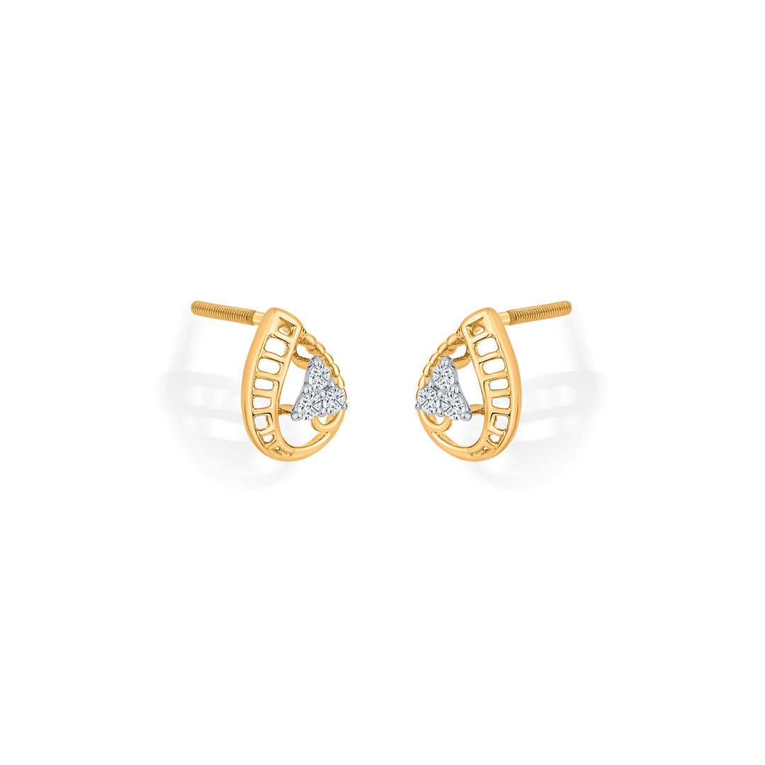Teara Shine Diamond & Gold Stud Earrings for Women