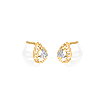 Teara Shine Diamond & Gold Stud Earrings for Women