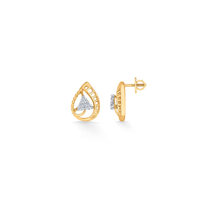 Teara Shine Diamond & Gold Stud Earrings for Women