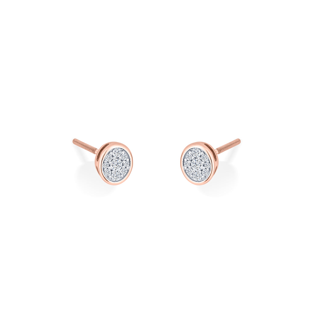 Vintage Shine Diamond & Gold Stud Earrings for Women