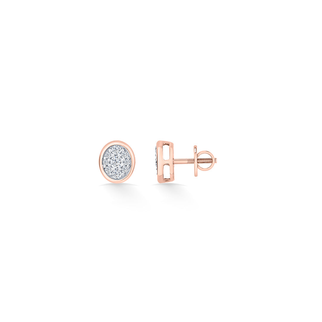 Vintage Shine Diamond & Gold Stud Earrings for Women