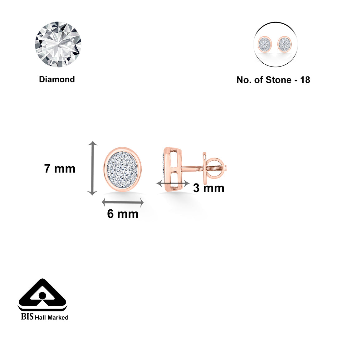Vintage Shine Diamond & Gold Stud Earrings for Women