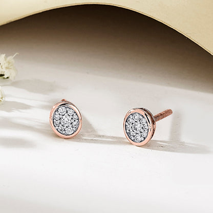 Vintage Shine Diamond & Gold Stud Earrings for Women