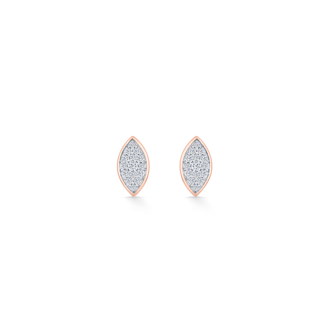 Marquise Gleam Diamond & Gold Stud Earrings for Women