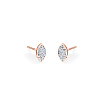 Marquise Gleam Diamond & Gold Stud Earrings for Women