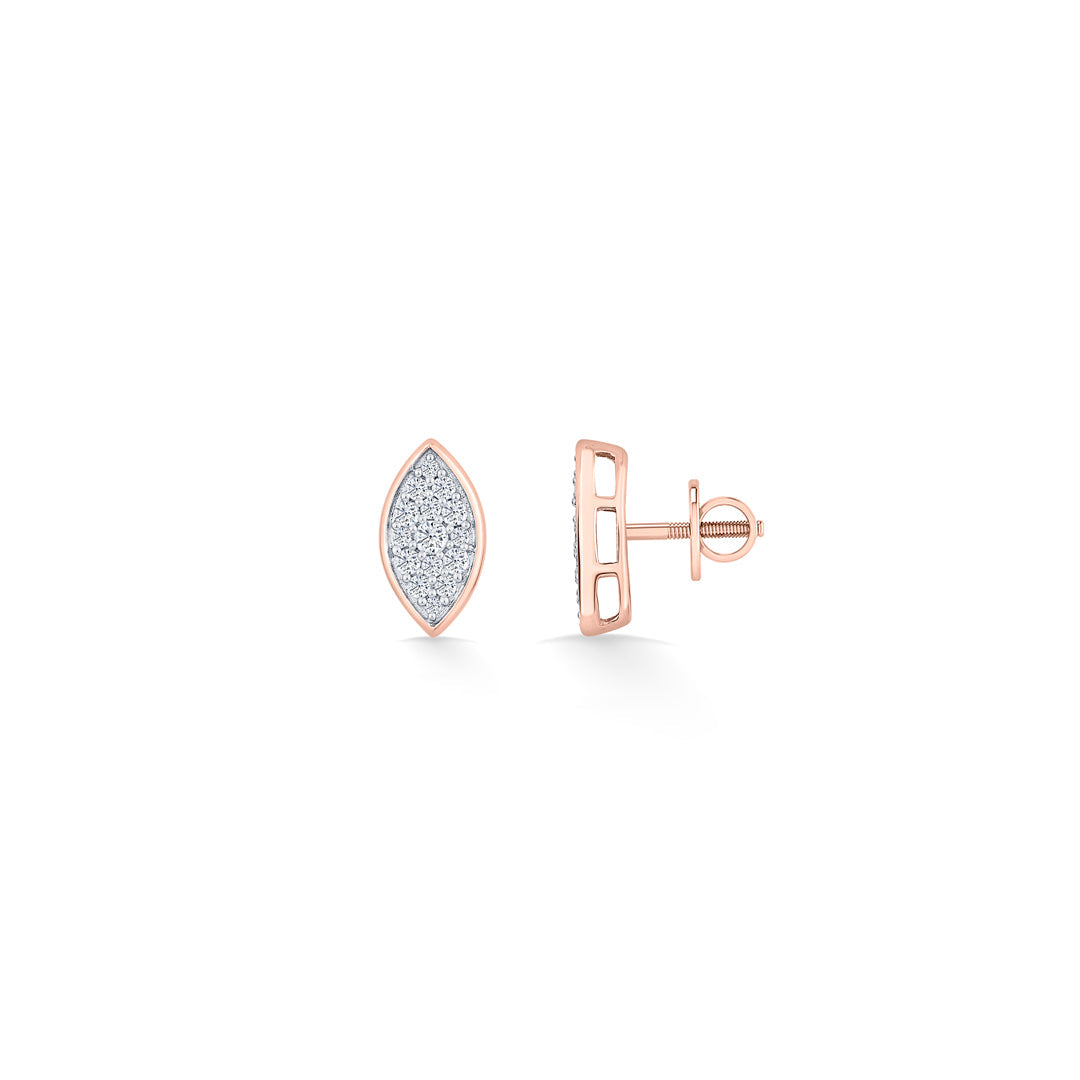 Marquise Gleam Diamond & Gold Stud Earrings for Women