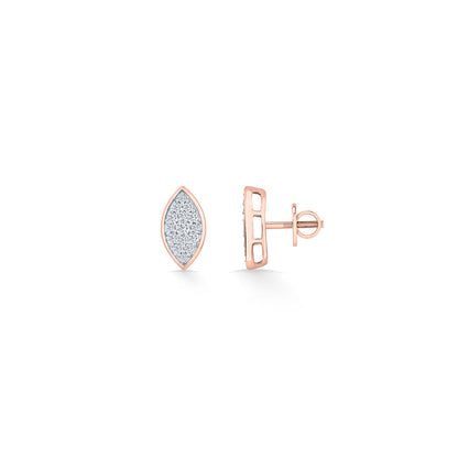 Marquise Gleam Diamond & Gold Stud Earrings for Women