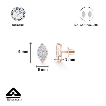 Marquise Gleam Diamond & Gold Stud Earrings for Women