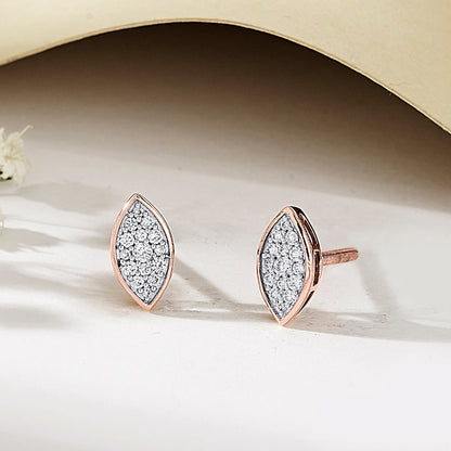 Marquise Gleam Diamond & Gold Stud Earrings for Women