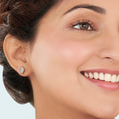 Marquise Gleam Diamond & Gold Stud Earrings for Women