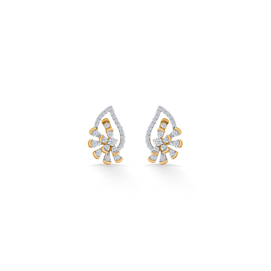 Elysian Glow Diamond & Gold Stud Earrings for Women