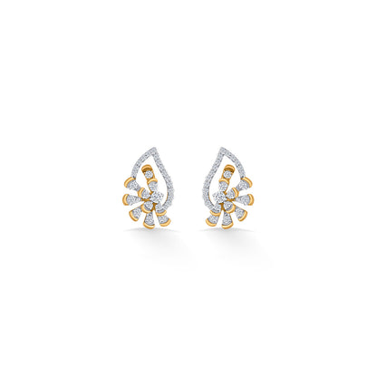 Elysian Glow Diamond & Gold Stud Earrings for Women
