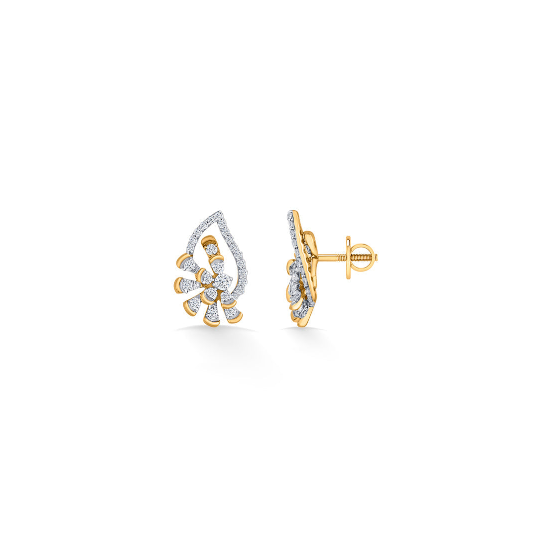 Elysian Glow Diamond & Gold Stud Earrings for Women
