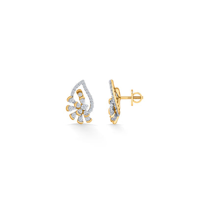 Elysian Glow Diamond & Gold Stud Earrings for Women