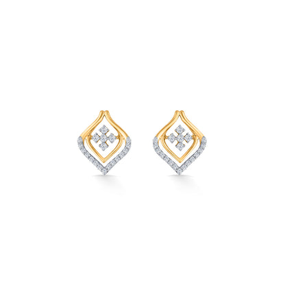 Golden Gleam Diamond & Gold Stud Earrings for Women