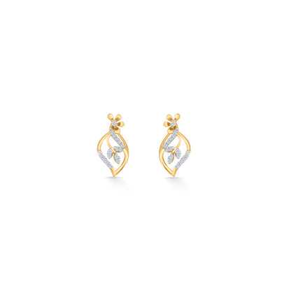 Bloom Vine Diamond & Gold Stud Earrings for Women