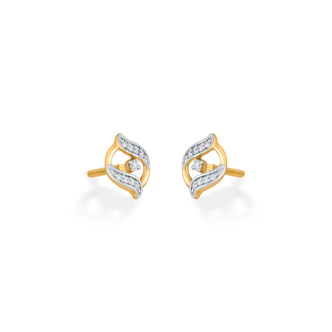 Regal Gleam Diamond & Gold Stud Earrings for Women
