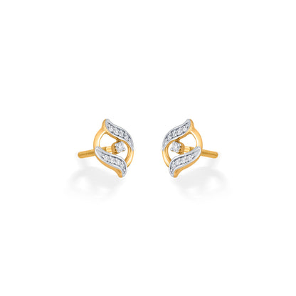 Regal Gleam Diamond & Gold Stud Earrings for Women