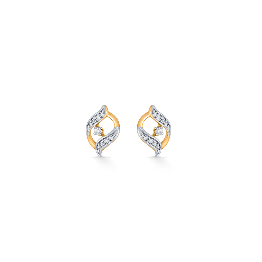 Regal Gleam Diamond & Gold Stud Earrings for Women