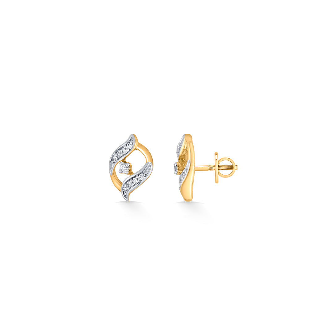 Regal Gleam Diamond & Gold Stud Earrings for Women