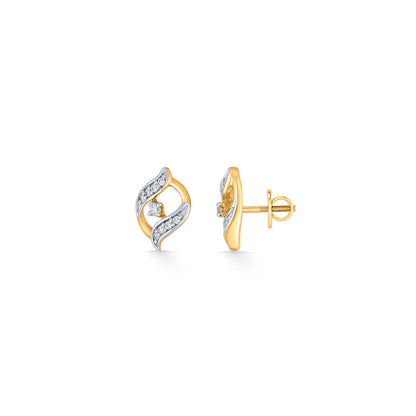 Regal Gleam Diamond & Gold Stud Earrings for Women