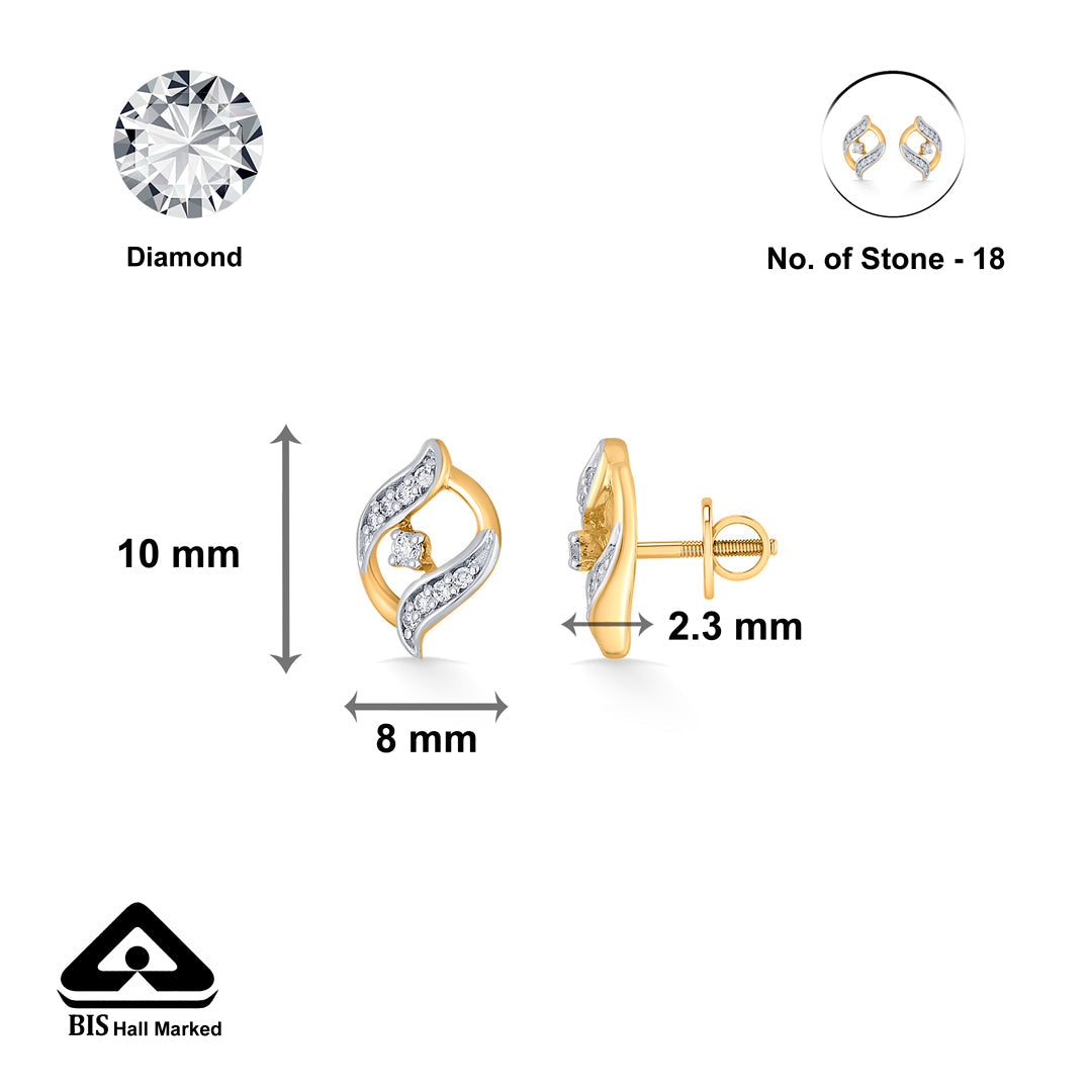 Regal Gleam Diamond & Gold Stud Earrings for Women