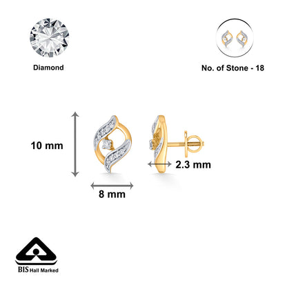 Regal Gleam Diamond & Gold Stud Earrings for Women