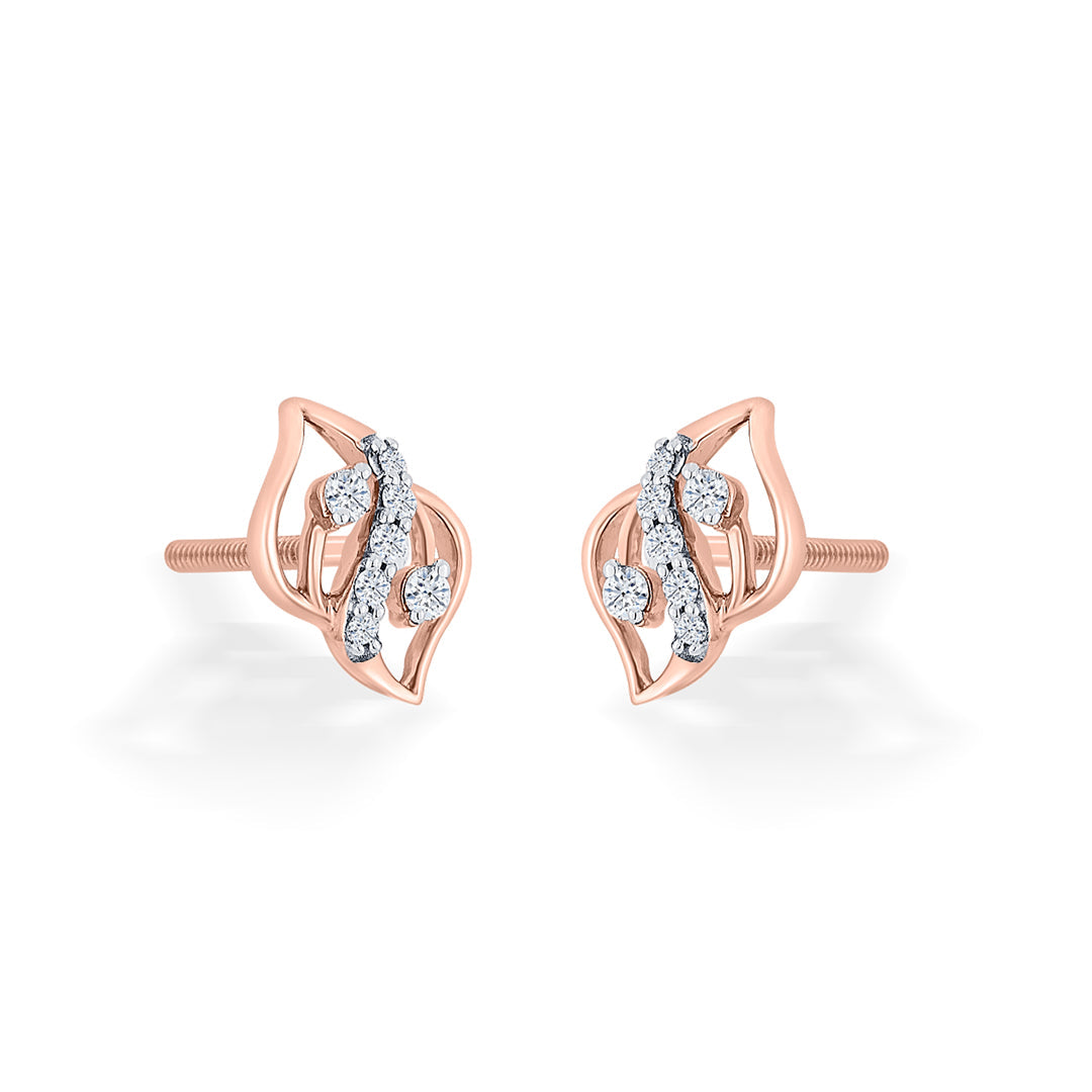 Charm Flash Diamond & Gold Stud Earrings for Women