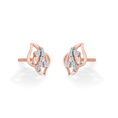 Charm Flash Diamond & Gold Stud Earrings for Women