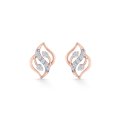 Charm Flash Diamond & Gold Stud Earrings for Women