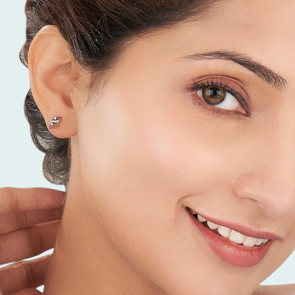Charm Flash Diamond & Gold Stud Earrings for Women