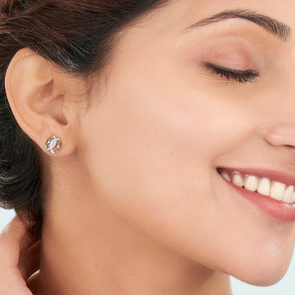 Endless Vision Diamond & Gold Stud Earrings for Women