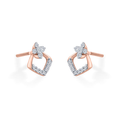 Aurora Peak Diamond & Gold Stud Earrings for Women