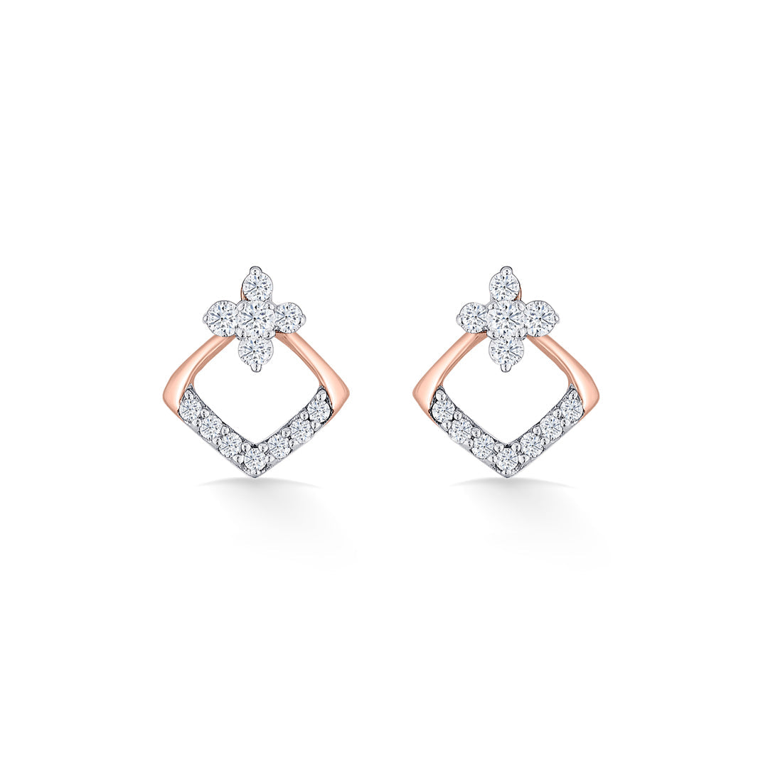 Aurora Peak Diamond & Gold Stud Earrings for Women