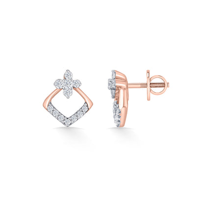 Aurora Peak Diamond & Gold Stud Earrings for Women
