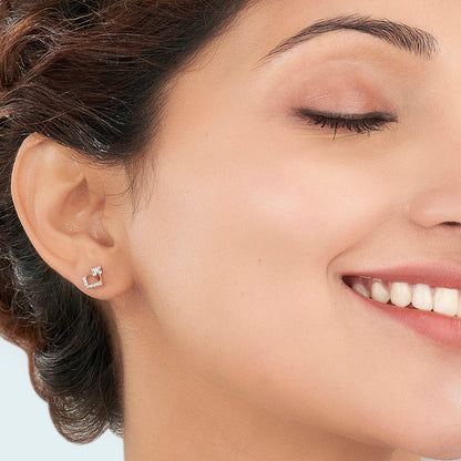 Aurora Peak Diamond & Gold Stud Earrings for Women