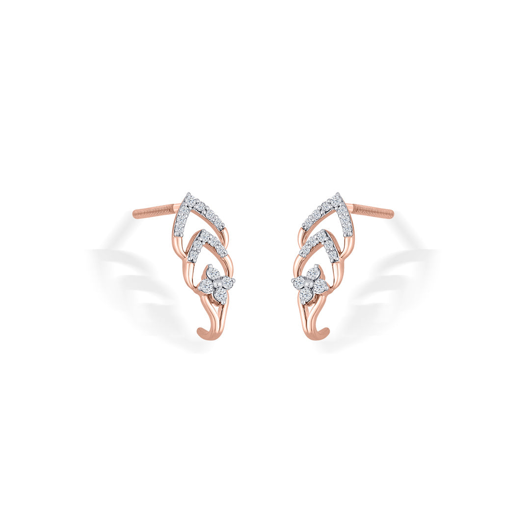 Ornate Gleam Diamond & Gold Hoops & Huggies Earrings for Women
