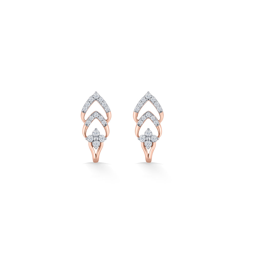 Ornate Gleam Diamond & Gold Hoops & Huggies Earrings for Women