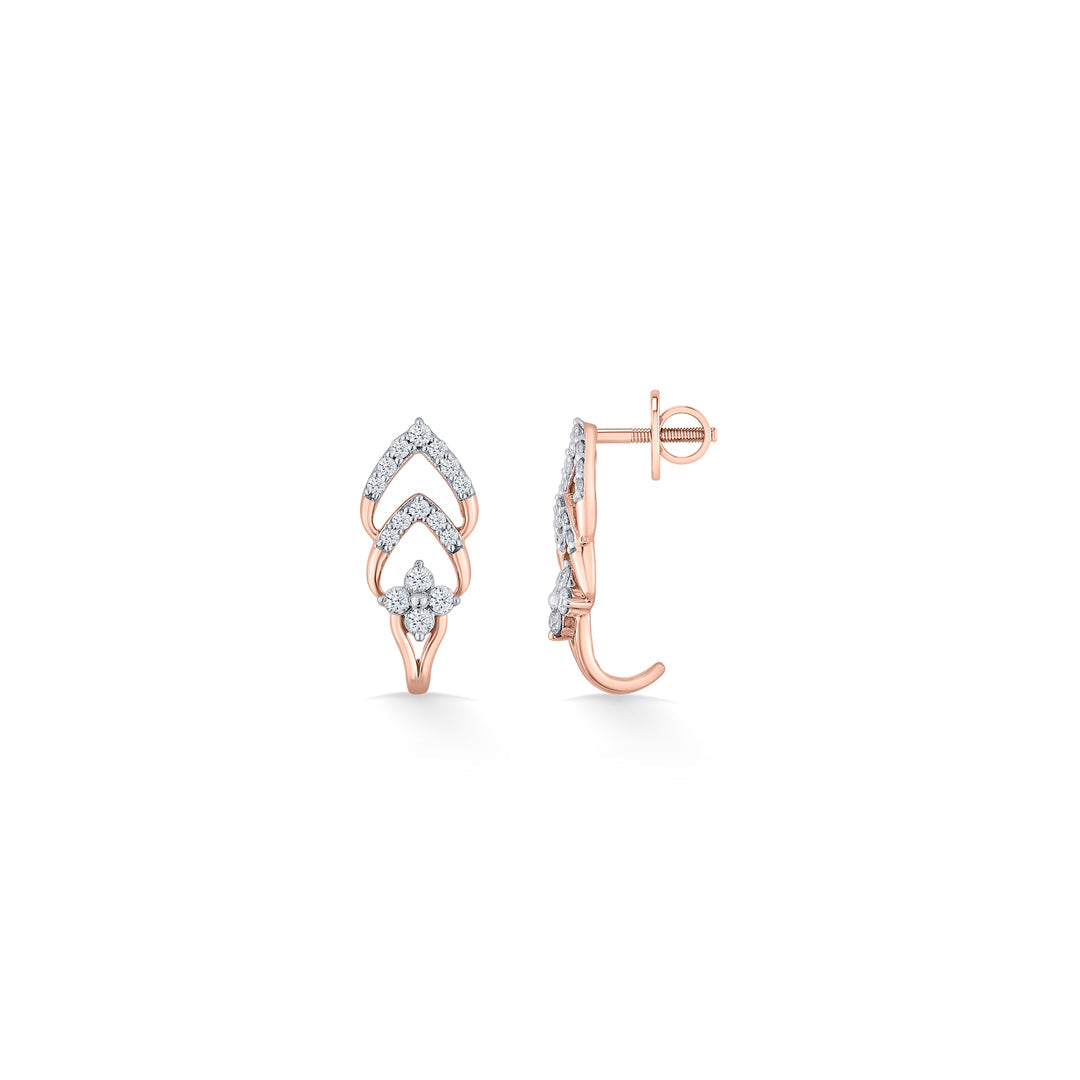 Ornate Gleam Diamond & Gold Hoops & Huggies Earrings for Women