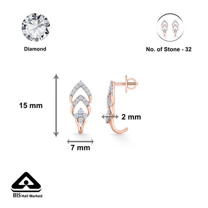 Ornate Gleam Diamond & Gold Hoops & Huggies Earrings for Women