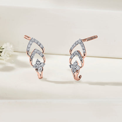 Ornate Gleam Diamond & Gold Hoops & Huggies Earrings for Women