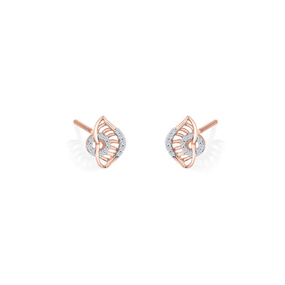 Vortex Glow Diamond & Gold Stud Earrings for Women
