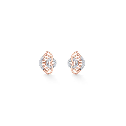 Vortex Glow Diamond & Gold Stud Earrings for Women
