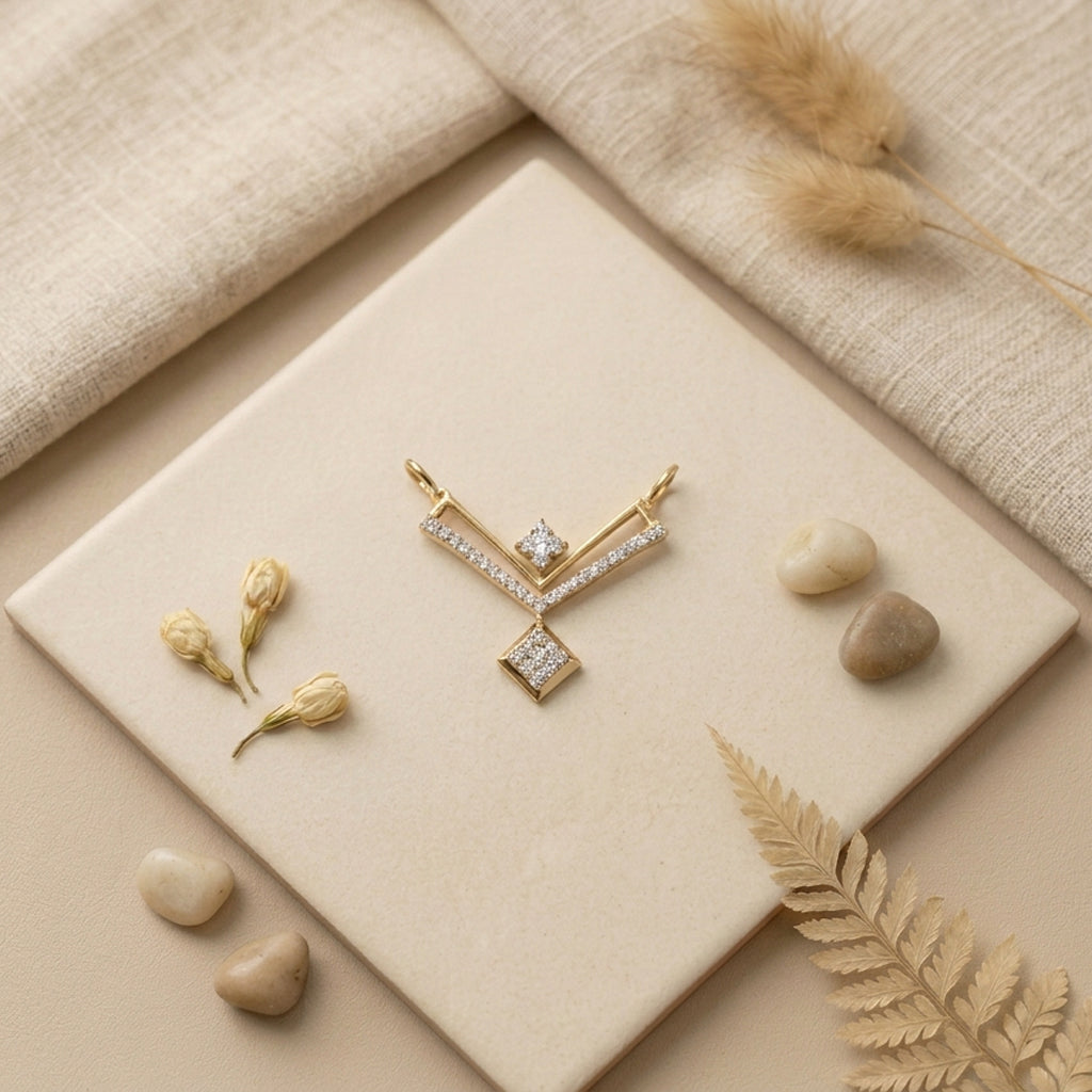 Petal Glow 9kt Diamond Mangalsutra