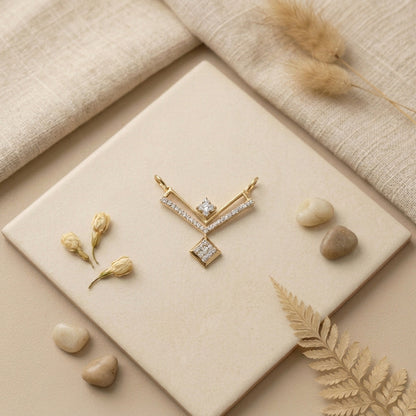 Petal Glow 9kt Diamond Mangalsutra
