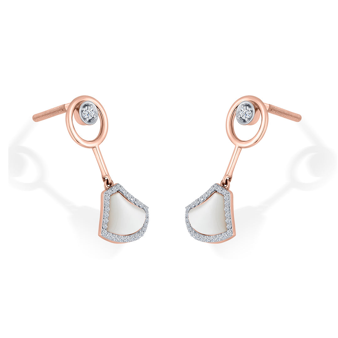 Opal Glow Diamond & Gold Drops & Danglers Earrings for Women