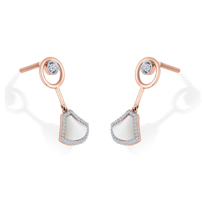 Opal Glow Diamond & Gold Drops & Danglers Earrings for Women