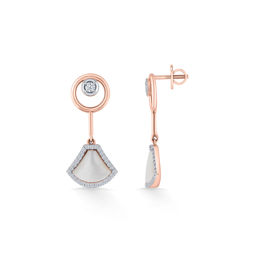 Opal Glow Diamond & Gold Drops & Danglers Earrings for Women